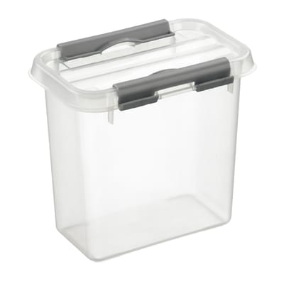 Sunware - Q-line opbergbox 1,1L transparant metaal - 10 x 15 x 14,7 cm