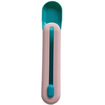 Lepel voor voer voor huisdieren, voedselschep, traktatierepen voor katten, knijper, ontbijtgranendispenser, puppy, kittensnack, vloeibare voedselschep, traktatieaccessoires voor katten A gray