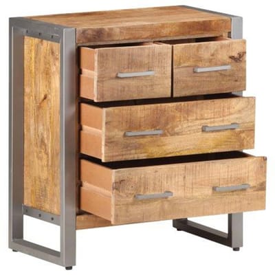 vidaXL - Dressoir - 60x35x70 - cm - ruw - mangohout