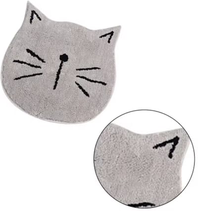 Scoby - Kattenprint Badmat - Douchemat - Kattenprint - Antislip - Bathroom Mat - Grappig Design - Grijs