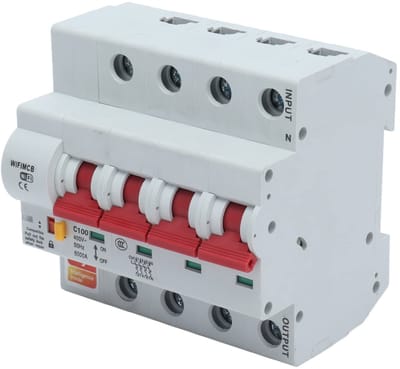 Store_8 - 4-polige WiFi Stroomonderbreker - Automatische schakelaar - Vlamvertragende shell - Veiligheidsslot - AC400V - 100A - Geschikt voor panee...