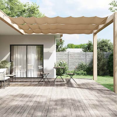 vidaXL - Luifel - verticaal - 140x800 - cm - oxford - stof - taupe