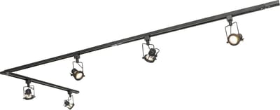 QAZQA suplux - Industriele Dimbare LED Smart Spot railsysteem verlichting, railverlichting incl. wifi met Dimmer - 5 lichts - L 286 cm - Zwart - Industrieel - Woonkamer | Slaapkamer | Keuken