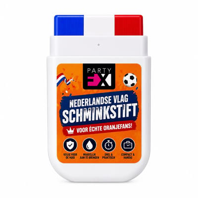 PartyFX Nederlandse Vlag Schminkstift Rood Wit Blauw – Gezichtsverf voor WK Voetbal, EK, Koningsdag en Oranje Fans