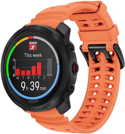 Strap-it Smartwatch siliconen Grain bandje 22mm - geschikt voor Polar Vantage M / Vantage M2 / Vantage M3 / Vantage V3 / Grit X2 Pro / Grit X Pro / Grit X (oranje)
