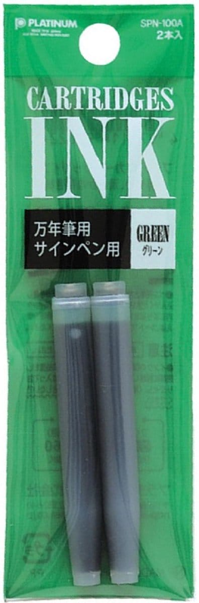 Platinum - inktpatronen - vulpen - zakje met 2 patronen - Groen