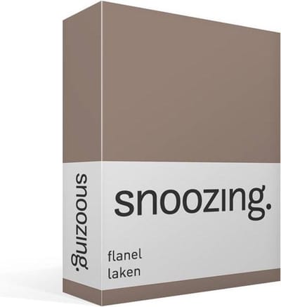 Snoozing - Flanel - Laken - Eenpersoons - 150x260 cm - Taupe