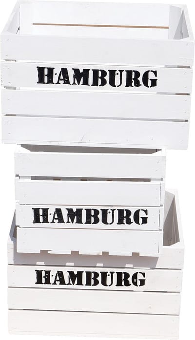 Set van 3 Massieve Houten Fruitkisten voor Opslag en Decoratie