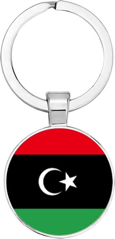 Akyol - Libië vlag sleutelhanger - Must go - Libië travel guide - Accessoires - Liefde - Cadeau - Gift - Geschenk