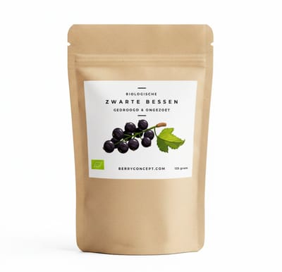 Berryconcept zwarte bessen - gedroogd & ongezoet - 125 gram