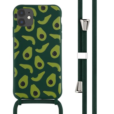 imoshion Hoesje - Geschikt voor Apple iPhone 11 - Siliconen design hoesje met koord - Avocado Green
