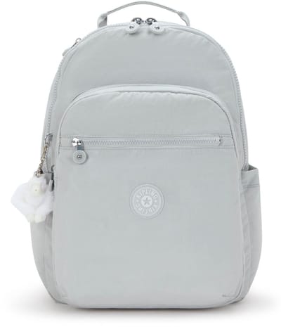 kipling rugzak met laptopvak Basic Seoul Backpack 27L Easy Grey Lichtgrijs