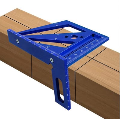 SnelShoppen - 3D Mitre Angle 22.5°-90° Aluminium Hoekmeter, Hoogwaardige Multifunctionele Gereedschappen voor Houtbewerking, Timmerwerk, Protractor