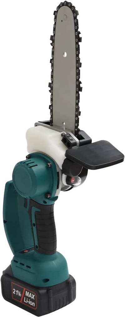 Elektrische Kettingzaag 120W - 20cm Max Zaagdiameter - 2x 4.0Ah Batterij - Manganese Staal Ketting - voor Tuin & Bos