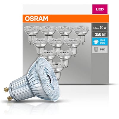 OSRAM HOMELIGHTING 4058075036703 LED-lamp Energielabel F (A - G) GU10 Reflector 4.3 W = 50 W Neutraalwit (Ø x h) 50 mm x 50 mm 10 stuk(s)