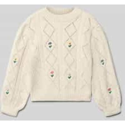 Regular fit gebreide pullover van ajoutricot, model 'FLOWER'