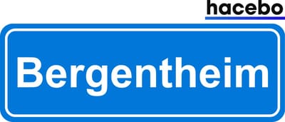 Hacebo - Plaatsnaam Sticker - 29x10 CM - Bergentheim sticker - Verkeersborden sticker - grappige cadeaus - Bergentheim