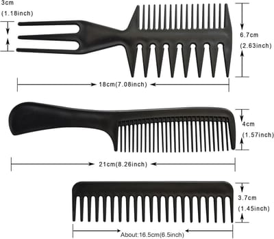 Zwarte Haarkammen Set (10 Stuks) - Ideaal voor Kappers, Knippen en Stijlen