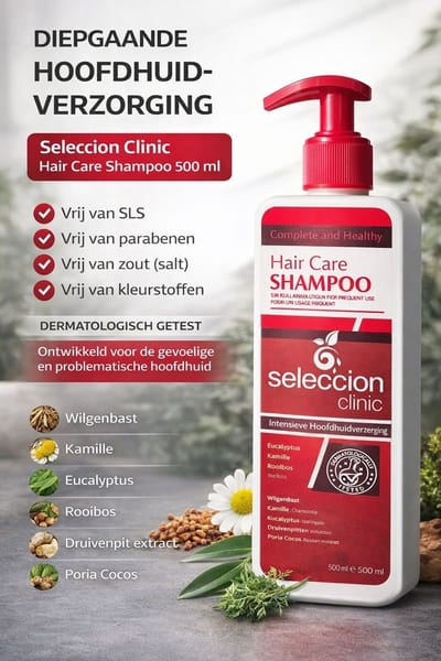 Seleccion Naturel Clinic Shampoo 500 ml – Tegen Roos, Jeuk, Hoofdhuideczeem en Haaruitval | Professionele Hoofdhuidverzorging