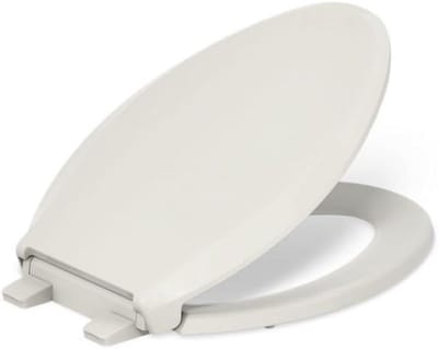 Toiletbril - Langwerpige Zitting - Comfortabel Zitten - Geruisloos Sluiten - 45.9 cm Lengte - Amandel