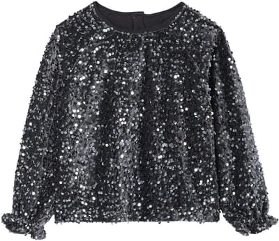 Vertbaudet Blouse voor meisjes met pailletten voor kerst