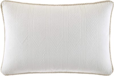 Decoratief Sierkussen - Kussenhoes met Vulling - Bank en Stoel Decoratie - Gewatteerd Chevron Patroon - 35x50 cm - Beige
