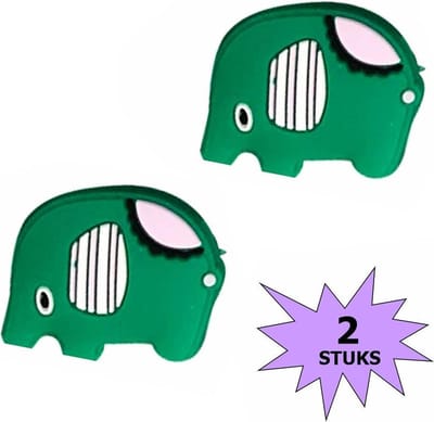 Fako Bijoux® - Tennisdemper - Tennis Demper - Olifant - Groen - 2 Stuks