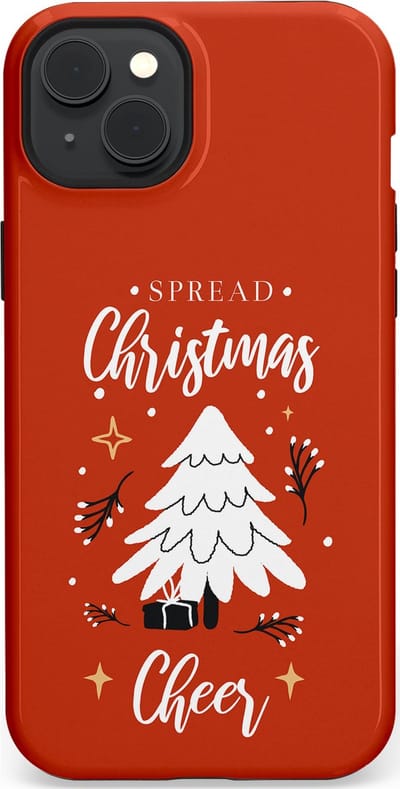 Casetastic hoesje geschikt voor Apple iPhone 15 Plus - MagSafe - Dubbellaagse bescherming - Verspreid het Kerstfeest - Fashion Case - Terracotta
