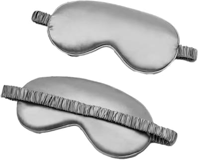 Grijs satijnen Slaapmasker - Grijs - Reismasker - Nachtmasker - Santijnachtig - 1 stuk - Superzacht slaapmasker - Masker voor vliegtuig - Reis accessoire - Elastiek - Universeel - CHPN