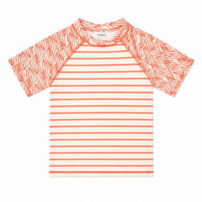 Ducksday - UV-Zwemshirt voor baby - UV-werend UPF50+ - Rashguard met Korte mouwen - unisex - Ondo - maat 1 jaar
