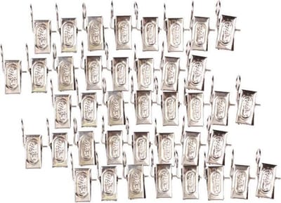 WiseGoods Gordijnhaken Clips - Gordijnringen met Klem - Douchegordijn Ringen - Gordijnklem - Gordijnclips Metaal - 40 Stuks - RVS