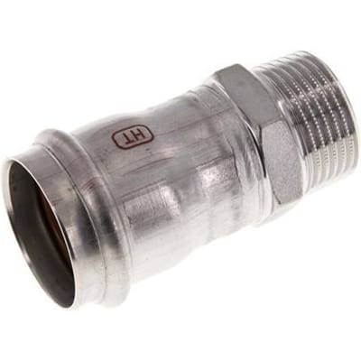Perskoppeling - 35mm Persmof & R 1'' Buiseinde - RVS