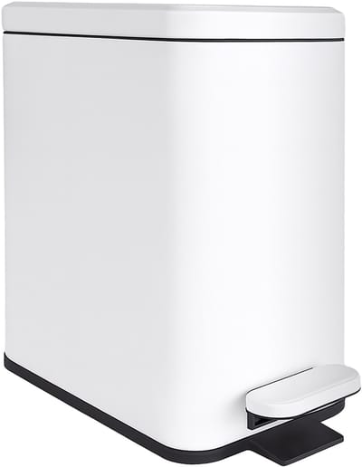 Prullenbak badkamer - 10 l - smal - softclose - wit