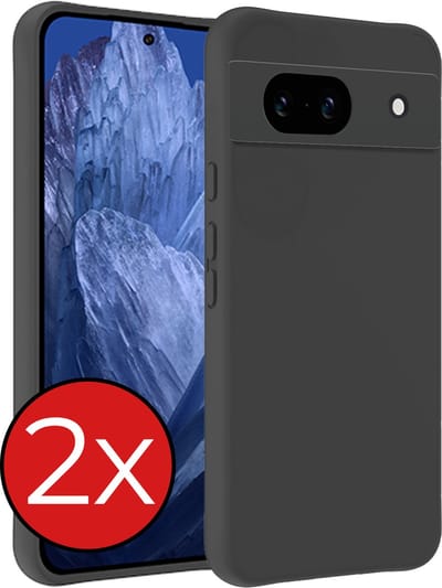 Hoesje - 2 Stuks - Geschikt voor Google Pixel 8a - Sterk & Shockproof - Telefoonhoes - Back Cover - Case Siliconen - Telefoon Hoes - Zwart