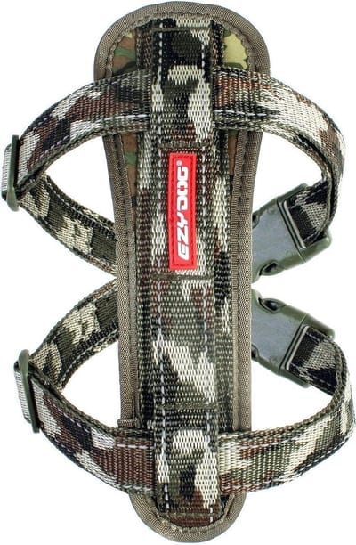 EzyDog Chest Plate Hondentuig met Autogordel Zekering - Honden Harnas - XS - Camouflage