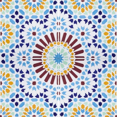 Decoratieve Keramische Tegels - Oosterse Wandtegels - Keuken en Badkamer - Handbeschilderd Uniek Patroon - 20 x 20 cm - Meerkleurig