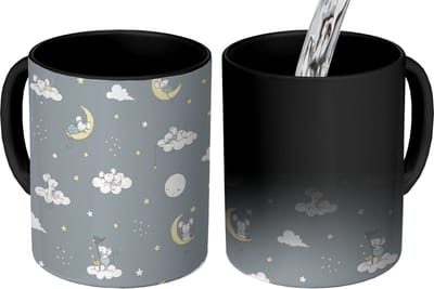 Magische Mok - Foto op Warmte Mokken - Koffiemok - Muis - Maan - Patronen - Magic Mok - Beker - 350 ML - Theemok