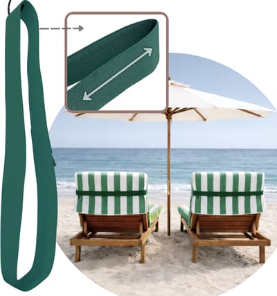 Hoya living - Strand handdoek Elastiek Band Ligbed - Groen - rekbaar 45-70 cm - strandbed elastiek - strandhanddoekbanden
