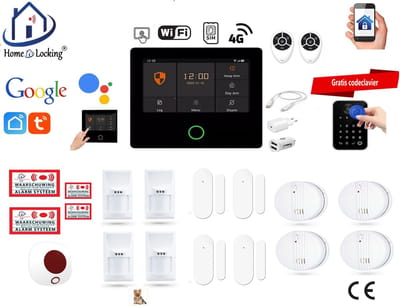 Draadloos alarmsysteem voor woning/camper/boot/caravan werkt met wifi en sim kaart en met spraakgestuurde apps. (Nederlands of Frans stem en tekst) ST01A-54