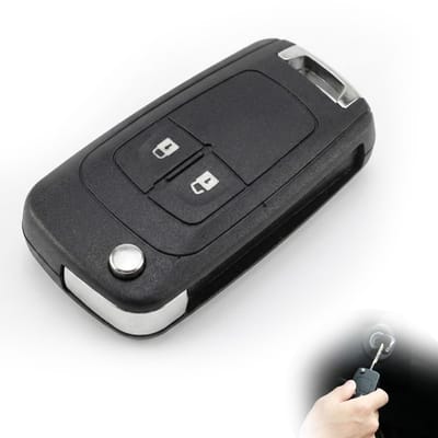 Dailygoods - Jetstream Sleutelbehuizing met 2 knoppen, 2 toetsen, vervangende sleutelhoes, compatibel met de meeste autosleutels met 2 toetsen op de markt