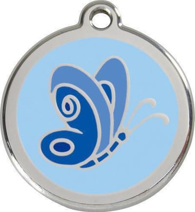 Red Dingo Hondenpenning 38 mm vlinder blauw