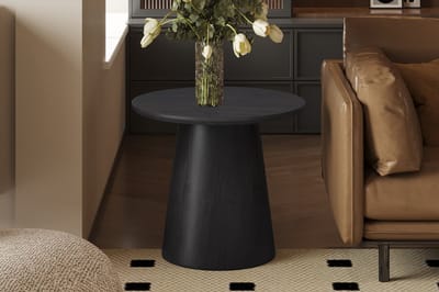 Bijzettafel / Salontafel 'Miklos' 60 cm Rond Decor Donkerbruin
