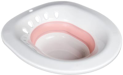 Zitbad - Stoomzitbad voor vrouwen - Zitbad voor aambeien en kraamzorg - Draagbare slabbewasser - Opvouwbaar bad - Geschikt voor Epsomzoutbaden - Roze