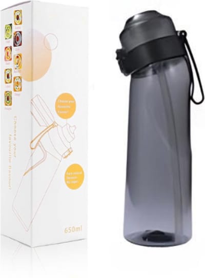 Air Drinkfles Geurwater | Zwart Black 650 ML | Bidon | Universele Geur Pods