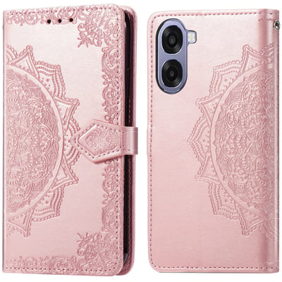 imoshion Hoesje - Geschikt voor Oppo A6x (5G) / Oppo A6x (4G) - Mandala Bookcase - Rose Gold