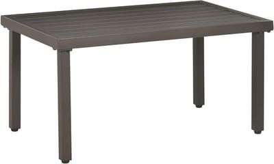 Rechthoekige Bijzettafel voor Binnen en Buiten - Verstelbare Poten, Bruin, 91 x 51 x 46 cm