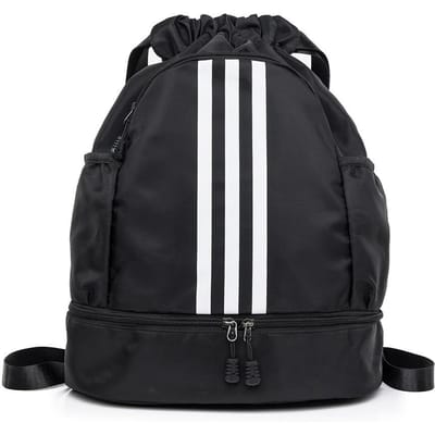 Hommes et Femmes Même Style Étudiants Tutorat pour Cours Couleur Contrastée Cordon de Serrage Sac à Dos Bretelles Chaussures Silo Sac à Dos Sport et Décontracté 20-35L noir