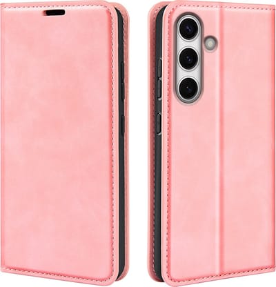 MobyDefend Hoesje - Geschikt voor Samsung Galaxy S24 FE - Luxe Wallet Bookcase (Magnetische Sluiting) - Roze