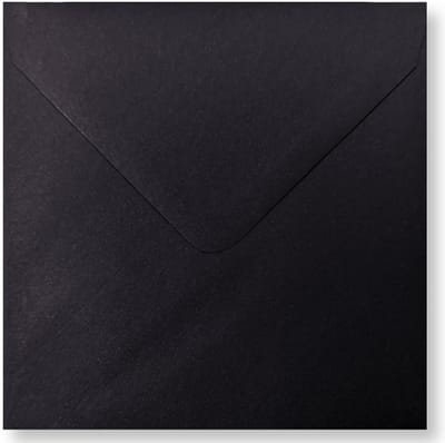 Cards & Crafts 25 Vierkante Enveloppen - Zwart - 13x13cm - 110 g/sm