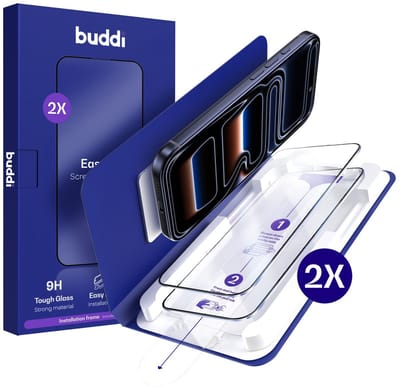 2-Pack Screenprotector Geschikt voor iPhone 17 Pro Max - Buddi Easy Fit Tempered Glass met Installatietray - 9H+ Gehard Glas - Case Friendly Glasplaatje - Eenvoudige montage